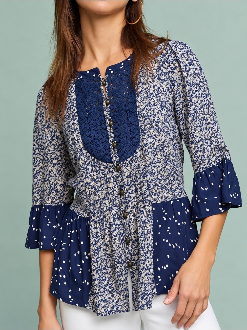 Maeve Hiver navy floral top, size 10